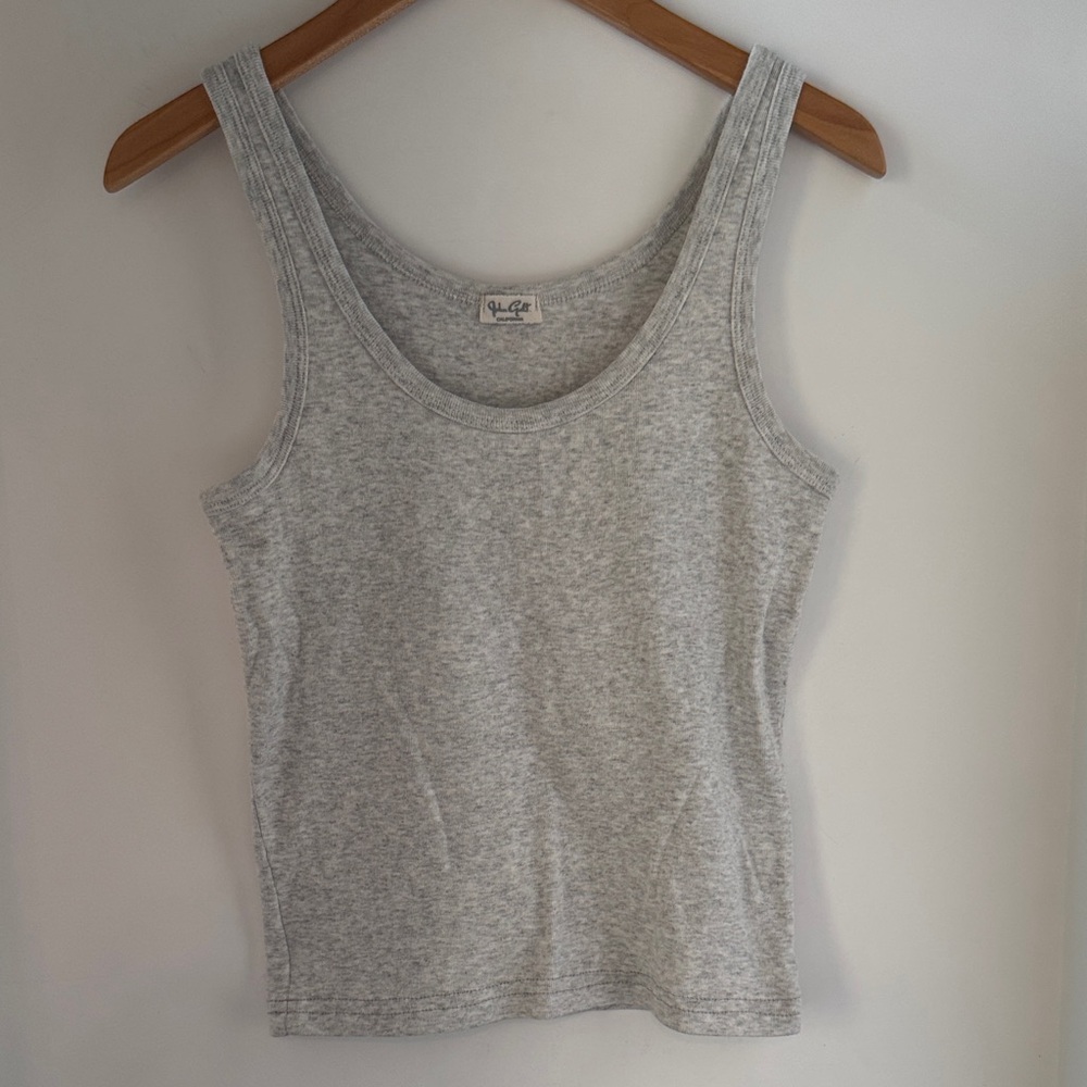 Brandy Melville John Galt Light Gray Scoop Neck Tank